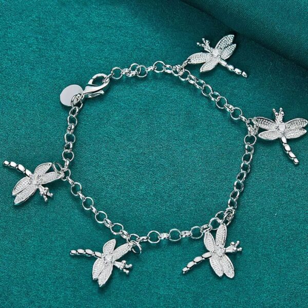 Hanging Five Dragonfly Coil Shrimp Buckle Bracelet For Women - Image 6
