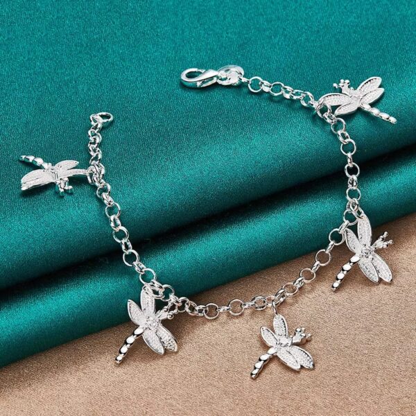 Hanging Five Dragonfly Coil Shrimp Buckle Bracelet For Women - Image 4