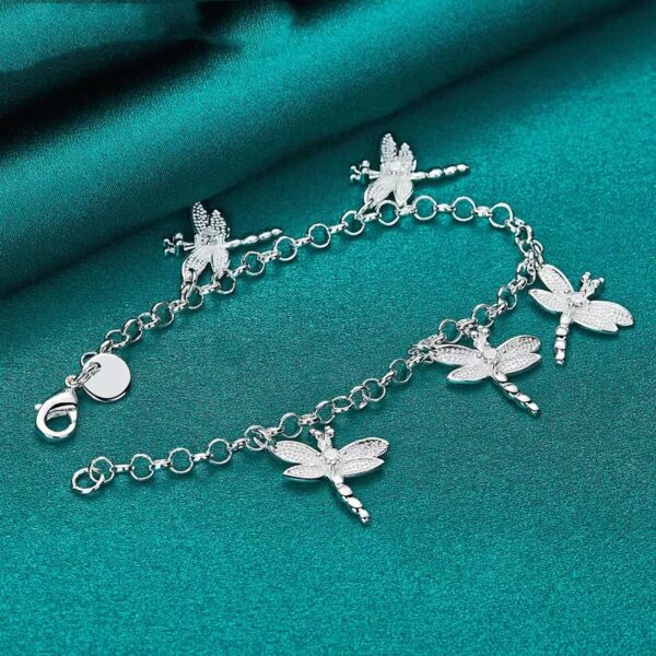 Hanging Five Dragonfly Coil Shrimp Buckle Bracelet For Women - Image 3
