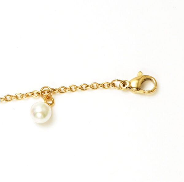 Fashion Simple Tassel Stainless Steel Pearl Anklet - Image 4
