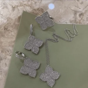 Four-Leaf Necklace Set – Lucky Clover Jewelry Gift for Women