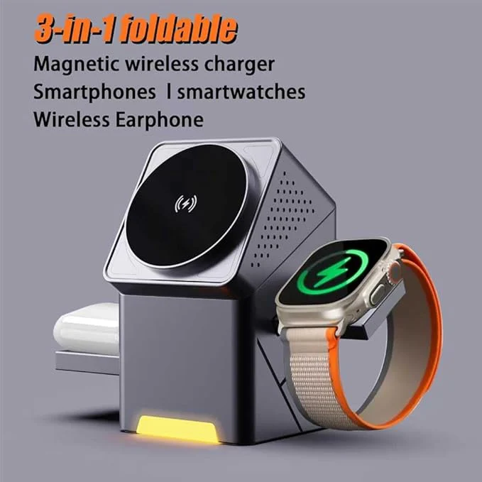 3-in-1 Magnetic Wireless Charger – Qi2 Certified Fast Charging Station - Image 3