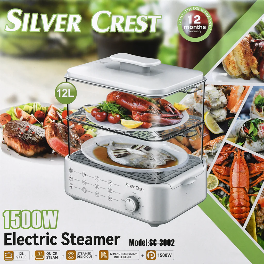 Electric Steamer & Food Defroster – 2-Tier 5Qt Capacity, 1500W Fast Cooking, Healthy Meals - Image 4