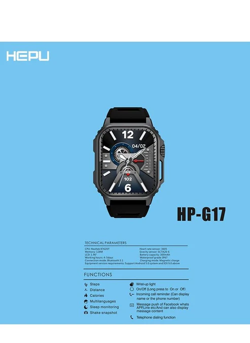 Hepu Multifunctional Smart Watch with Bluetooth Calling - Image 3